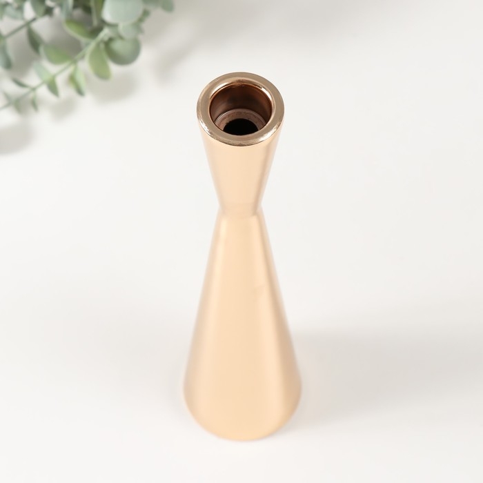 Подсвечник металл на 1 свечу Подсвечник металл на 1 свечу "Песочные часы" d=3 см золото 6х27 cм