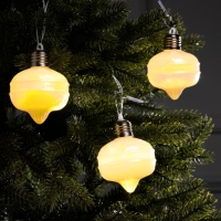 Набор елочных шаров "Ретро", 8х7 см, 3 LED, 3 шт, AG13x9, свечение тёплое белое Набор елочных шаров "Ретро", 8х7 см, 3 LED, 3 шт, AG13x9, свечение тёплое белое