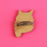 Значок деревянный &laquo;Кот в очках&raquo;, серия мемы , 2,4 х 3,2 см