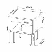 Тумба прикроватная Bergen, 40х35х45 см, дуб крафт золотой, белый