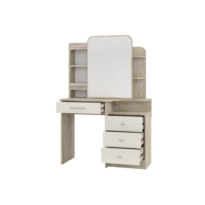 Стол туалетный ВЕРОНА, 988х451х1501, Дуб Крафт Серый/ Скандинавское Дерево Белое