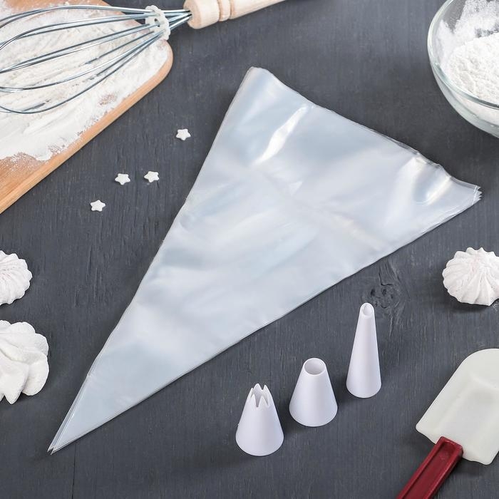 Набор кондитерский Доляна, 10 предметов: 3 насадки, 7 мешков Набор кондитерский Доляна, 10 предметов: 3 насадки, 7 мешков