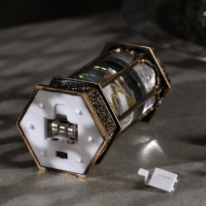 Светодиодная фигура &laquo;Ангел в ротонде&raquo; 6.3 &times; 14 &times; 6.3 см, пластик, блёстки, батарейки AG13х3 (в комплекте), свечение тёплое белое