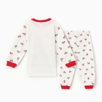 Комплект детский (лонгслив, брюки), цвет белый/красный, рост 92 см