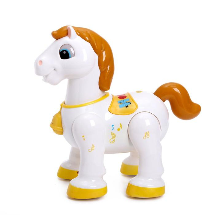 Робот лошадь &laquo;Умный питомец&raquo; ZHORYA, программируемый, на пульте управления, интерактивный: звук, свет, на батарейках, на русском языке