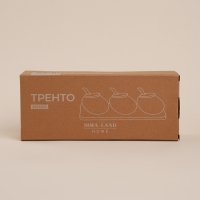 Набор банок фарфоровых с ложкой для сыпучих продуктов на подставке SL Home &laquo;Тренто&raquo;, 7 предметов: 3 банки 150 мл, подставка, 3 ложки