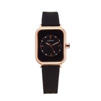 Часы наручные кварцевые женские, черный ремешок