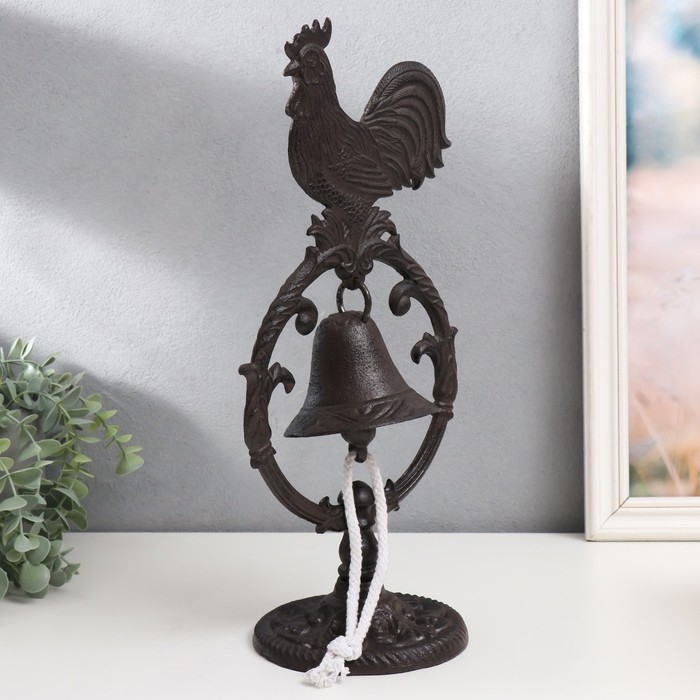 Колокол сувенирный чугун "Петушок" 13,5х19,5х39 см