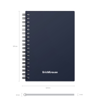 Тетрадь на спирали А6, 60 листов в клетку, ErichKrause Classic, пластиковая обложка, блок офсет 100% белизна, МИКС (1 вид в спайке)