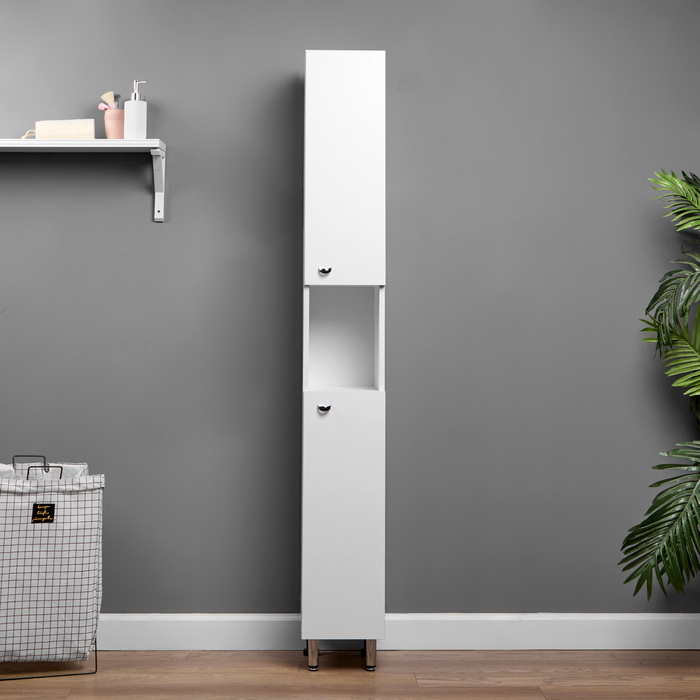 Пенал для ванной комнаты "Вега 2400" белый, 24 х 30 х 181 см