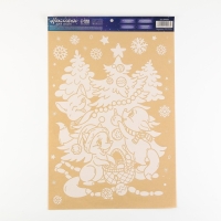 Наклейки новогодние для окон «Зимняя компания», многоразовые, 33 х 50 см, Новый год Наклейки новогодние для окон «Зимняя компания», многоразовые, 33 х 50 см, Новый год