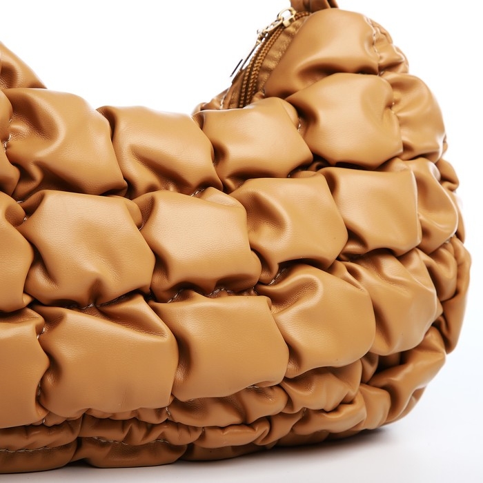 Сумка-багет на молнии, цвет бежевый