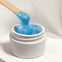 Гель для наращивания, с блёстками, 3-х фазный, 15 гр, LED/UV, прозрачный, голубой Гель для наращивания, с блёстками, 3-х фазный, 15 гр, LED/UV, прозрачный, голубой