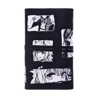 Пенал мягкий скрутка , 220х460 мм , Calligrata, вышывка "Аниме", на шнуровке, на 37 предметов