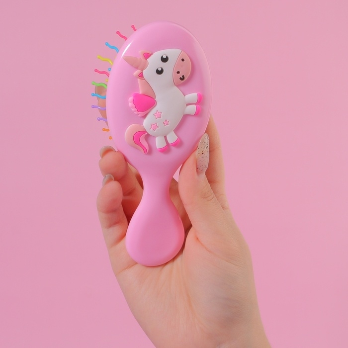 Расчёска - мини массажная, 6 &times; 14,5 см, рисунок МИКС