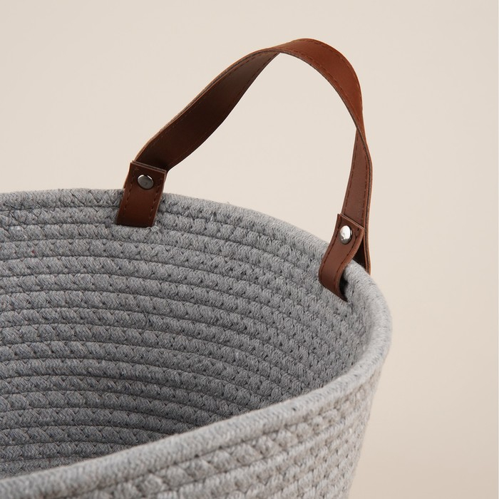 Корзина для хранения SL Home &laquo;Луиза&raquo;, плетёная ручной работы, 33&times;33&times;16 см, цвет серый