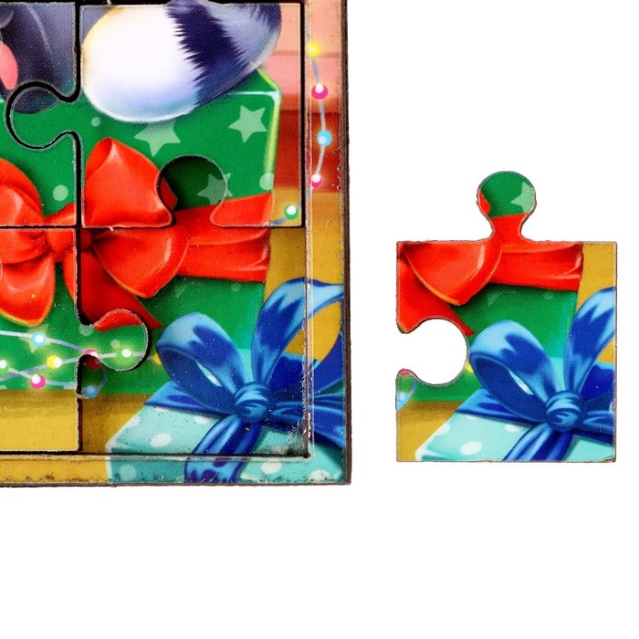 Деревянный пазл &laquo;Новый год! Весёлый праздник&raquo;