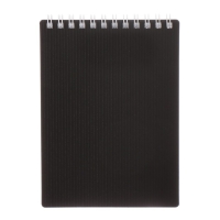 Блокнот А6, 80 листов клетка, на гребне VELVET черный, пластиковая обложка, микроперфорация на отрыв