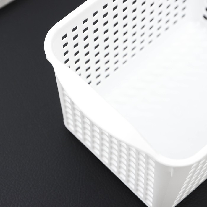 Корзина для хранения &laquo;Лофт&raquo;, 2 л, 20&times;13,5&times;12 см, цвет белый