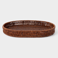 Корзинка для подачи Доляна &laquo;Огайо&raquo;, 41&times;31&times;5 см, овальная, цвет коричневый
