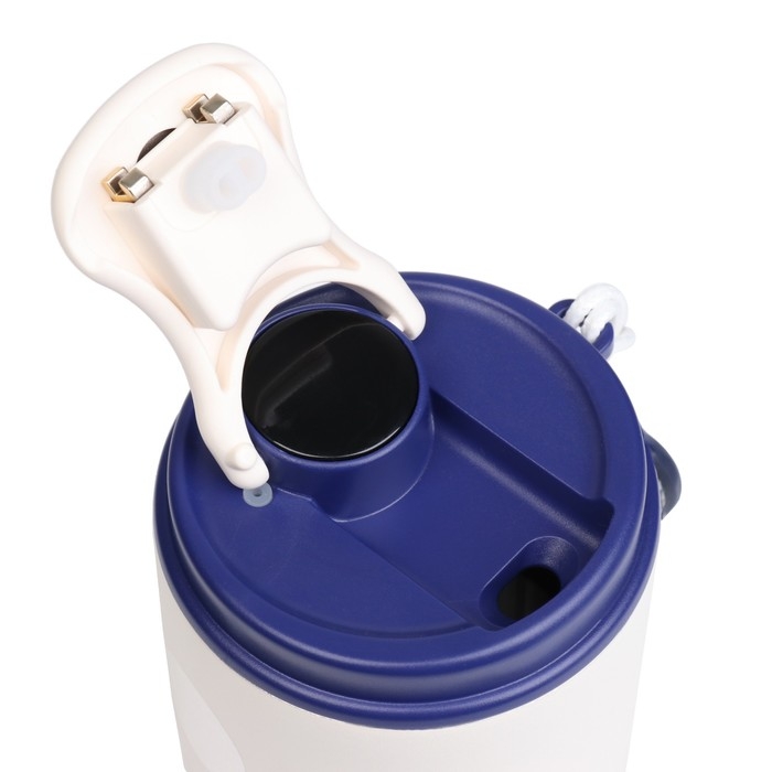 Термокружка, 450 мл, Coffee Термокружка, 450 мл, Coffee "Мастер К", сохраняет тепло до 6 ч, термометр, синяя