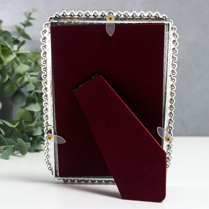 Фоторамка пластик 10х15 см "Пояс из страз" серебро 17,5х12,5 см