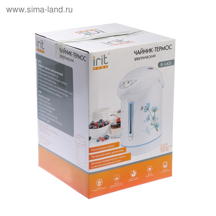 Термопот Irit IR-1403, 3 л, 750 Вт, рисунок Термопот Irit IR-1403, 3 л, 750 Вт, рисунок "ромашки"