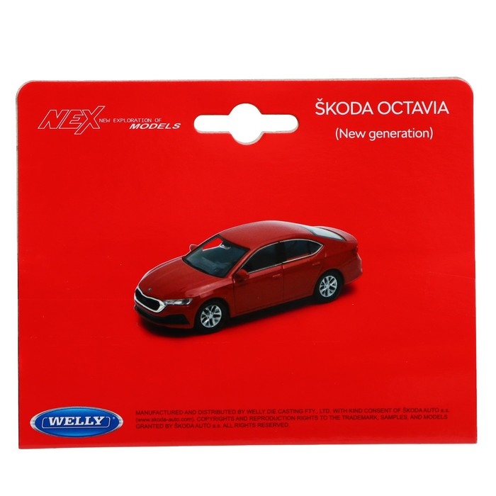 Модель машины Skoda Octavia IV, масштаб 1:38, МИКС Модель машины Skoda Octavia IV, масштаб 1:38, МИКС