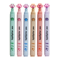 Набор маркеров-текстовыделителей 6 цветов, "Лапки с нотами" Набор маркеров-текстовыделителей 6 цветов, "Лапки с нотами"