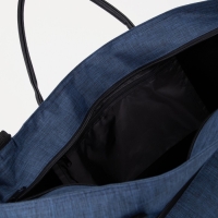 Сумка дорожная на молнии, н/карман, длинный ремень, цвет синий