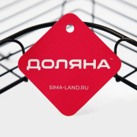 Полка угловая Доляна, 2 крючка, 26&times;26&times;10 см, цвет чёрный