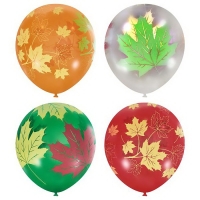 Шар латексный 12" &laquo;Осенние листья&raquo;, декоратор, шелкография, 5-сторонний, набор 25 шт., МИКС