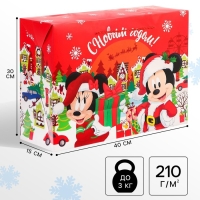 Новый год. Пакет-коробка "С Новым Годом!", 40х30 см, Микки Маус