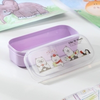 Ланч - бокс пластиковый с ложкой «Мишки», прямоугольный, 18×7×4,5 см, цвет МИКС Ланч - бокс пластиковый с ложкой «Мишки», прямоугольный, 18×7×4,5 см, цвет МИКС