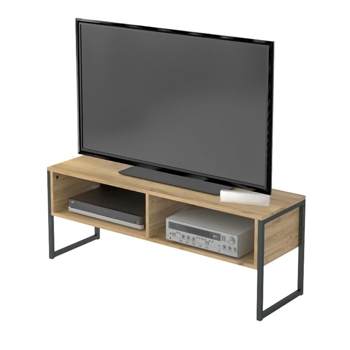 Тумба под ТВ Chicago 118х35х45 см, дуб крафт золотой, чёрный