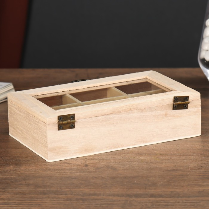 Шкатулка дерево для росписи для мелочей со стеклянной вставкой 17х10х4,5 см Шкатулка дерево для росписи для мелочей со стеклянной вставкой 17х10х4,5 см