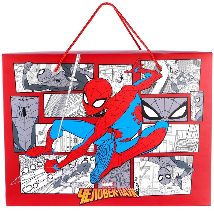 Пакет-коробка, 40 х 30 х 15 см, упаковка, Человек-паук