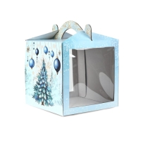 Коробка кондитерская с окном, сундук, «Ёлочка», 20 х 20 х 20 см, Новый год Коробка кондитерская с окном, сундук, «Ёлочка», 20 х 20 х 20 см, Новый год