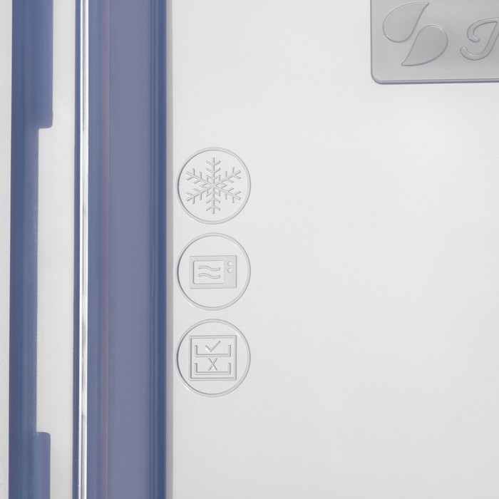 Контейнер из жаропрочного стекла, 1010 мл, 2 секции, синяя крышка