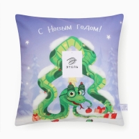 Новый год. Символ года. Змея. Чехол на подушку Этель &laquo;Snake tree&raquo; 40х40 см, велюр