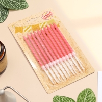 Свечи для торта "Блестящая вечеринка", 10 шт, розовые Свечи для торта "Блестящая вечеринка", 10 шт, розовые