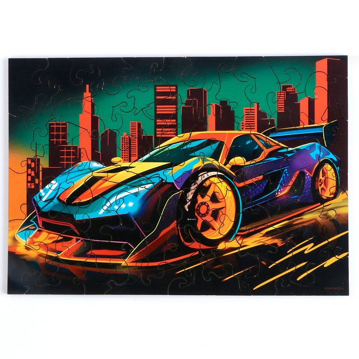 Пазл деревянный фигурный &laquo;Машинка&raquo;, 61 элементов