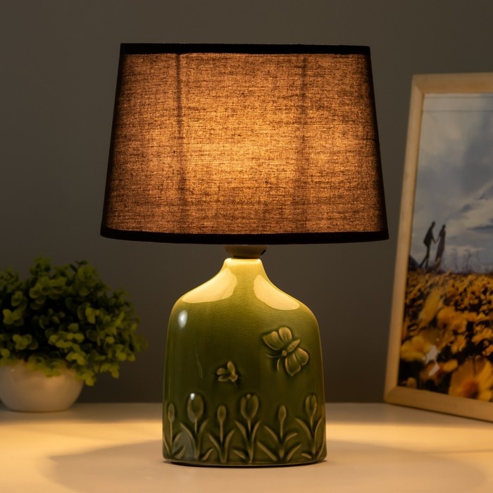 Настольная лампа Настольная лампа "Илария" Е27 40Вт зелёный 23х14х33 см RISALUX