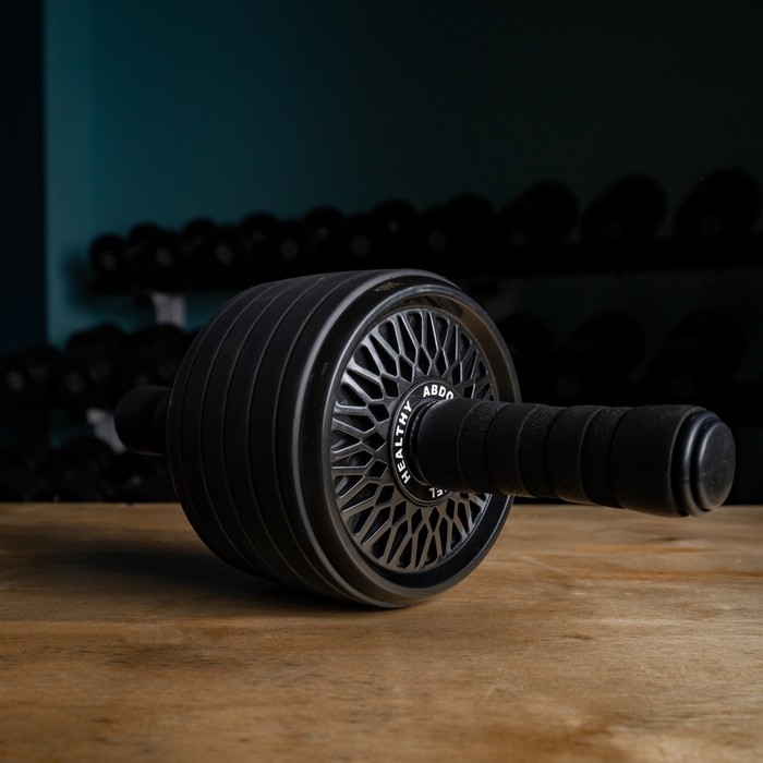 Ролик для пресса ONLYTOP, 34х13х13 см, с ковриком, цвет чёрный