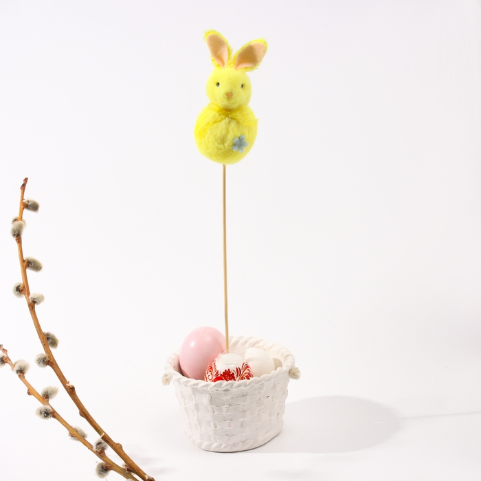 Пасхальный декор на палочке &laquo;Зайка&raquo;, 6 &times; 6 &times; 34 см
