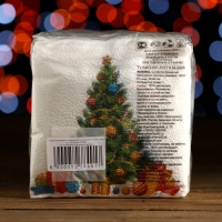 Новый год. Салфетки бумажные Гармония цвета многоцветие "Елка", 24*24 см 100 листов