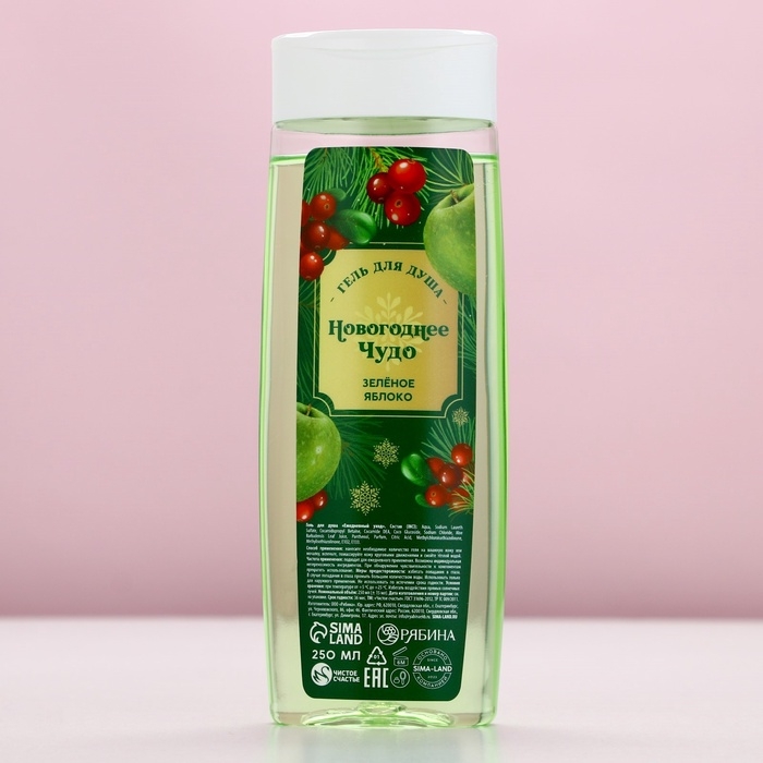 Подарочный набор ЧИСТОЕ СЧАСТЬЕ &laquo;С Новым Годом&raquo;: гель для душа 250 мл и мочалка для тела