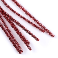 Проволока с ворсом для поделок &laquo;Блеск&raquo;, набор 50 шт, размер 1 шт: 30&times;0,6 см, цвет красный