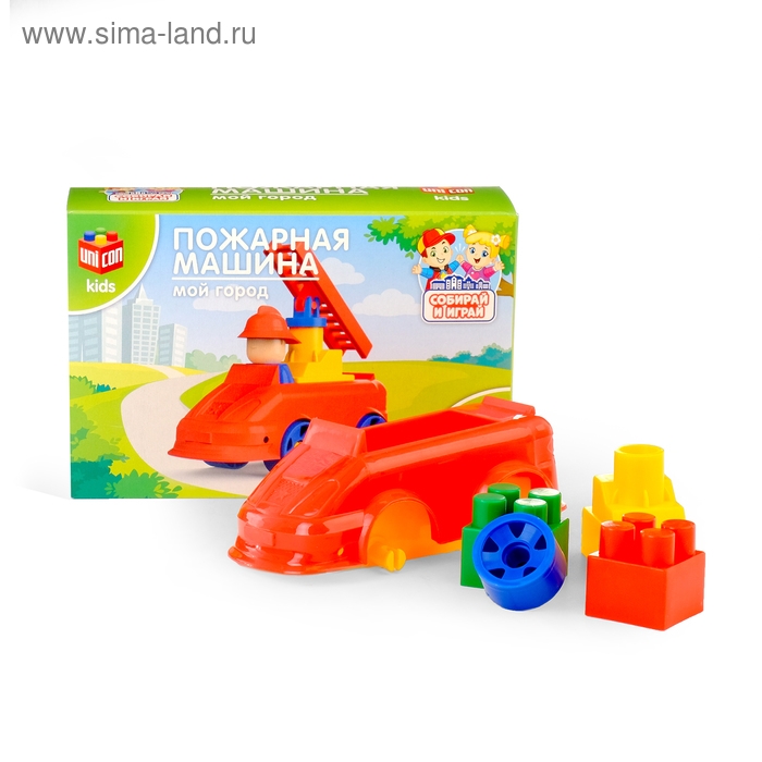 Конструктор «МОЙ ГОРОД: Пожарная машина», 16 деталей Конструктор «МОЙ ГОРОД: Пожарная машина», 16 деталей