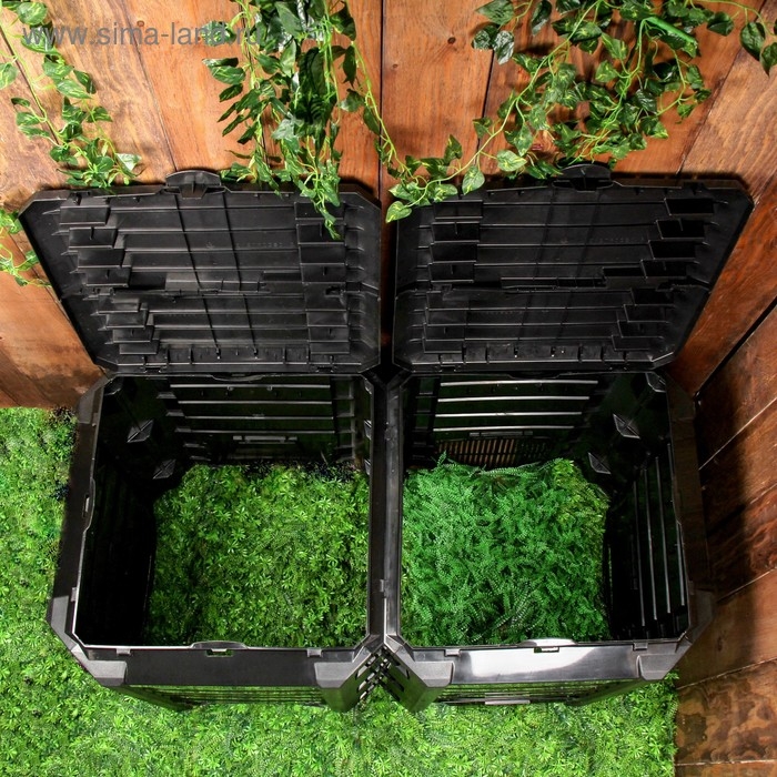 Компостер пластиковый Module, 800 л, с крышкой, 135 × 72 × 82,6 см, чёрный Компостер пластиковый Module, 800 л, с крышкой, 135 × 72 × 82,6 см, чёрный